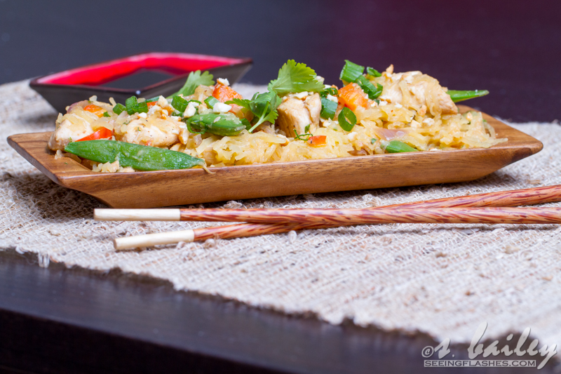 Spaghetti Squash Chicken Pad Thai #glutenfree #dairyfree