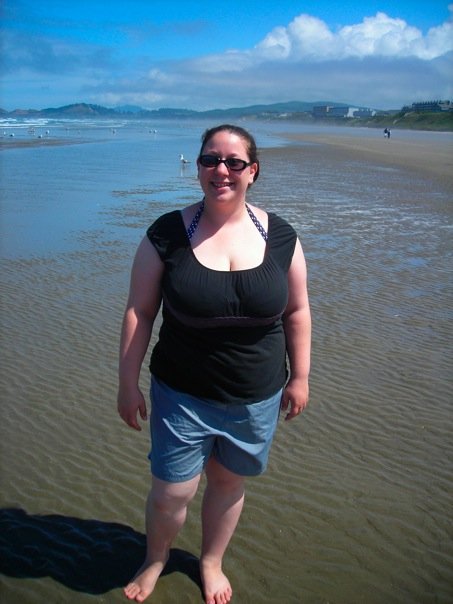 This is me at my heaviest on the beach.