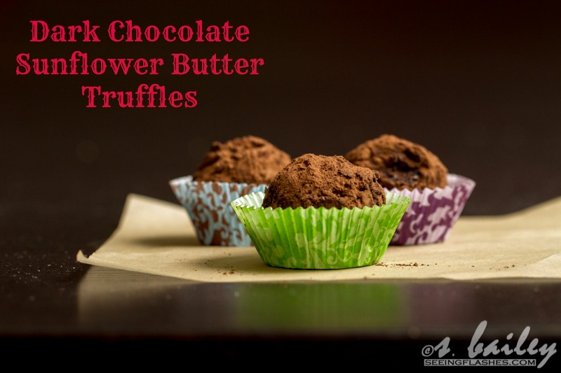 Dark Chocolate Sunflower Butter Truffles #vegan #glutenfree