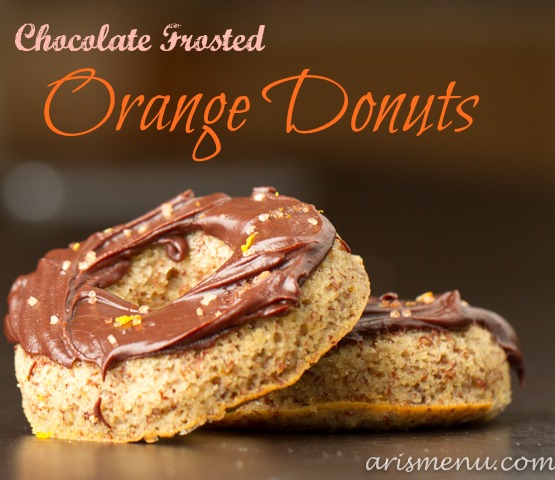 Chocolate Frosted Orange (baked) Donuts #vegan #glutenfree