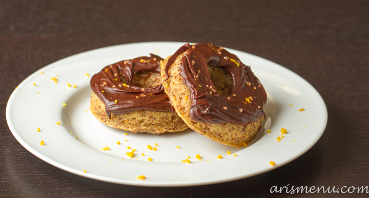 Chocolate Frosted Orange (baked) Donuts #vegan #glutenfree
