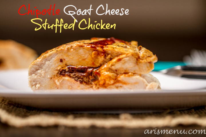 3 Ingredient Chipotle Goat Cheese Stuffed Chicken #glutenfree