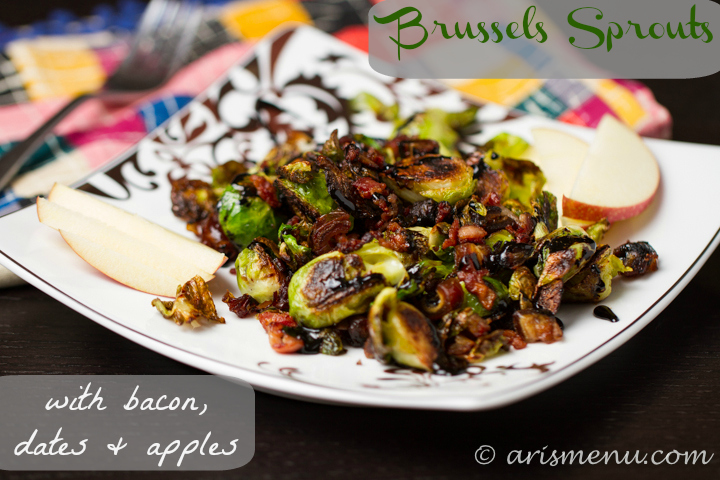 Brussels Sprouts with Bacon, Dates & Apples