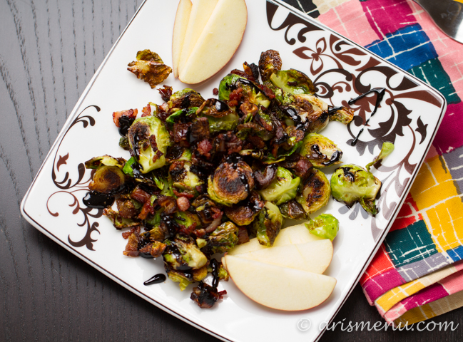 Brussels Sprouts with Bacon, Dates & Apples