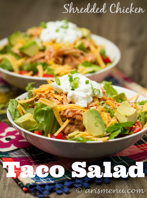 Shredded Chicken Taco Salad: Easy, simple, healthy & gluten-free!.jpg
