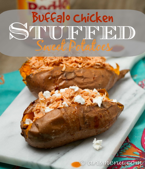 Buffalo Chicken Stuffed Sweet Potatoes: Bold, healthy & insanely easy!