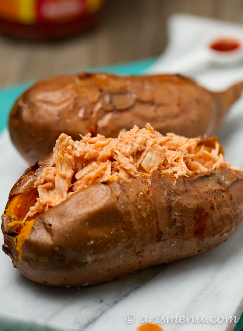 Buffalo Chicken Stuffed Sweet Potatoes: Bold, healthy & insanely easy!