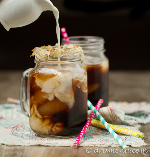 Toasted Coconut Cold-brewed Iced Coffee.: Smooth and nutty without a hint of bitterness