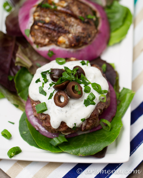 Greek Lamb Burgers: Like a healthier gyro in burger form!