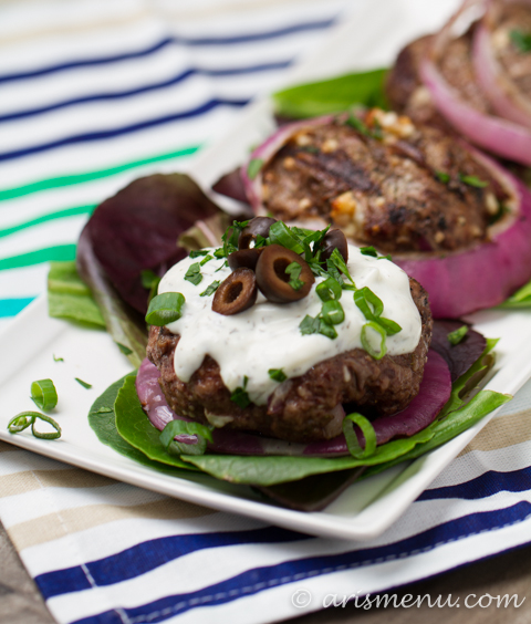 Greek Lamb Burgers: Like a healthier gyro in burger form!