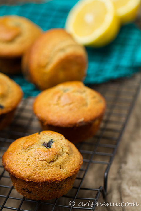 Lemon Blueberry Buttermilk Muffins.: A perfect summer breakfast. Light, healthy & gluten-free.
