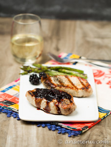 Grilled Pork Chops with Balsamic Blackberry Sauce