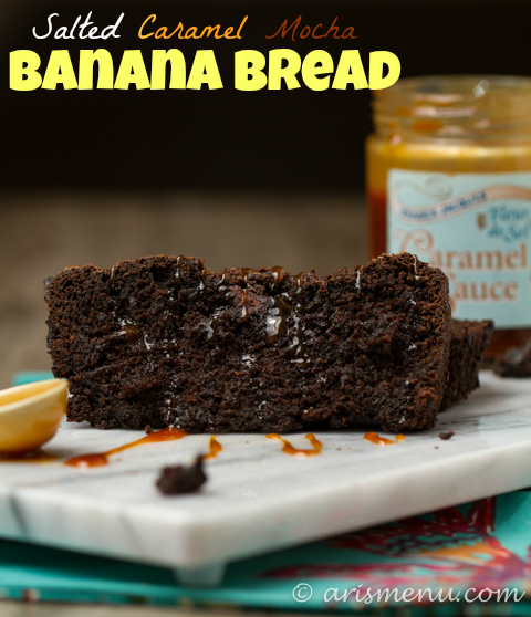 Salted Caramel Mocha Banana Bread: Your favorite cold weather beverage in a decadent banana bread! {gf}