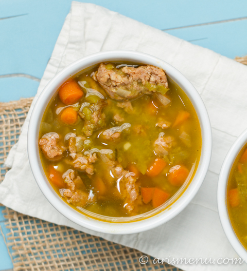 Spicy Sausage Split Pea Soup: Warm, hearty, comforting and filled with bold flavor!