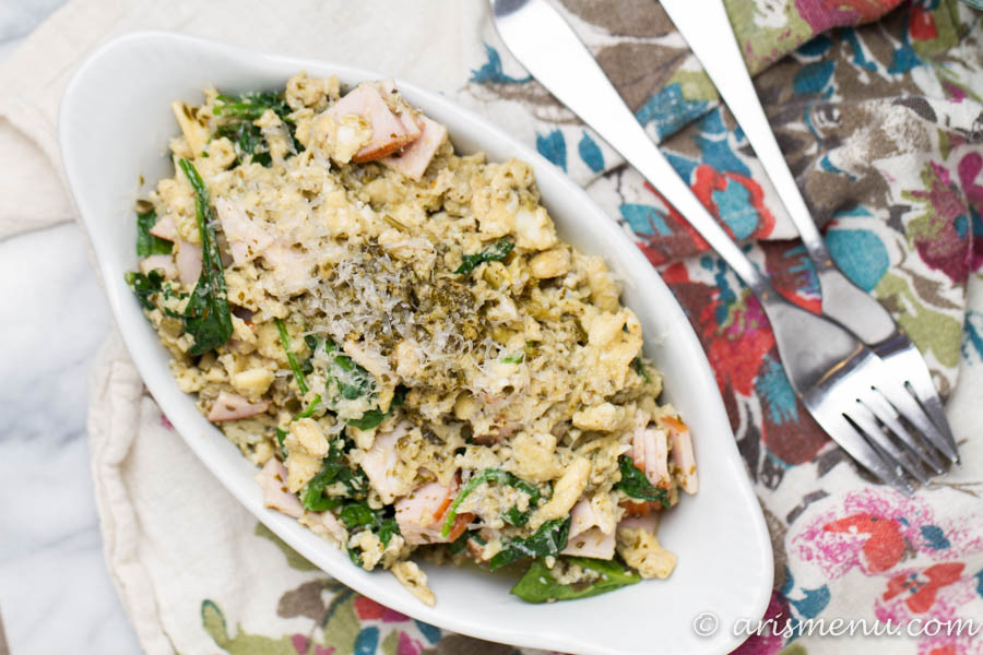 Parmesan Pesto Green Eggs & Ham: A healthy and flavorful breakfast, lunch or dinner