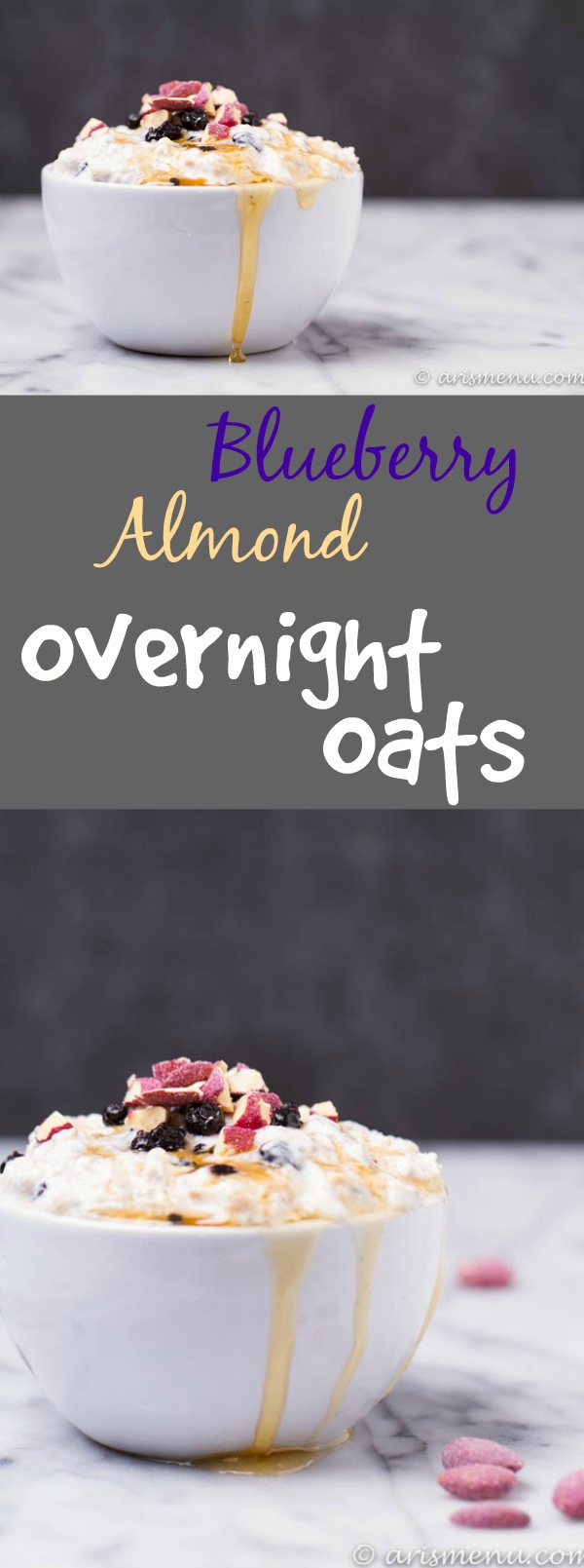 Blueberry Almond Overnight Oats: A creamy, healthy, protein-packed breakfast loaded with flavor and ready for you when you wake up! Take the prep work out of your morning and start your day off right.