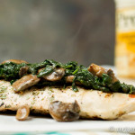 Permalink to: Grilled Chicken with Creamy Parmesan Spinach & Mushrooms Grilled Chicken with Creamy Parmesan Spinach & Mushrooms: This quick and easy weeknight dinner is bursting with flavor and comes together in minutes!
