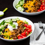 10 Minute Taco Salad: The fastest, healthiest and most delicious taco salad is ready in just 10 minutes! Tons of bold flavors in this healthy, weeknight meal.