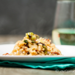 Bacon Brussels Sprouts Risotto: Creamy and smokey--the perfect meal for entertaining!