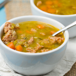 Spicy Sausage Split Pea Soup: Warm, hearty, comforting and filled with bold flavor!