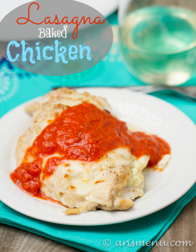 Lasagna Baked Chicken: Healthy, easy, delicious and low-carb baked chicken with all the flavor and comfort of classic lasagna!