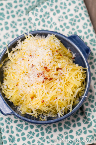 Parmesan Garlic Brown Butter Spaghetti Squash: The ultimate healthy comfort side dish!