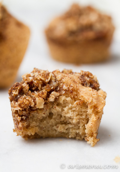 Cinnamon Streusel Muffins: Ultra soft and tender, but secretly healthy, vegan and gluten-free!