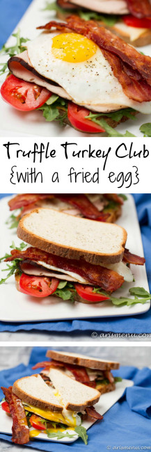 Truffle Turkey Club {with a fried egg}: An update on the classic sandwich with truffle mayo and a perfectly drippy fried egg