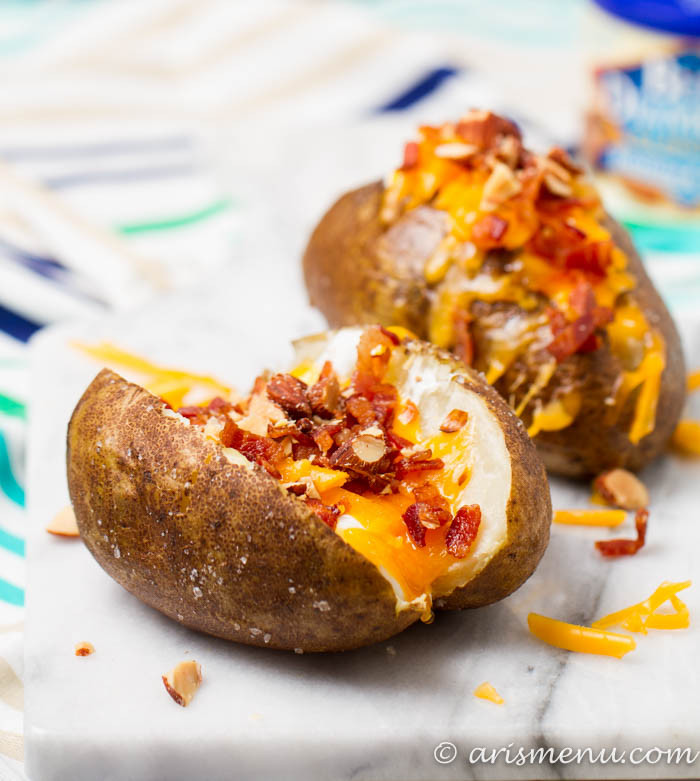 Greek Yogurt & Almond Loaded Baked Potatoes - Ari's Menu